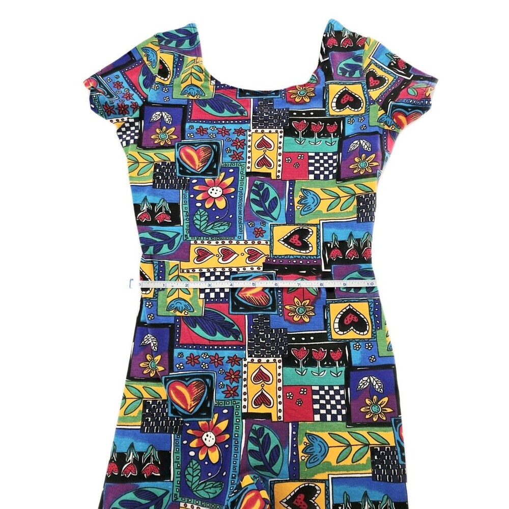 VTG Gilda Marx Kids II 80s Patchwork Cotton Unitard Biketard Dance Size M (8/10) - Picture 6 of 11